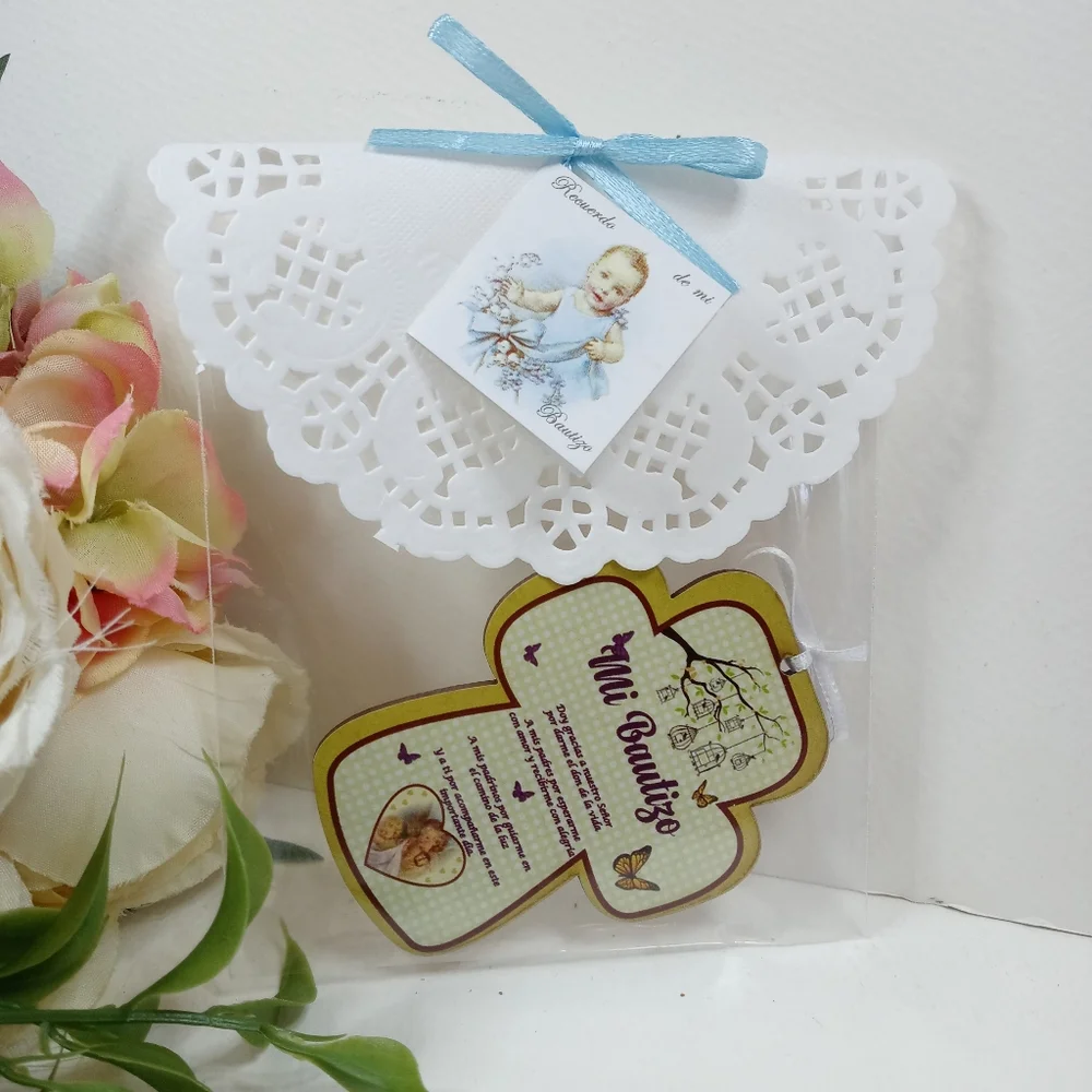 Cruz Mi Bautizo recuerdo bautismo. Cross Baptism Girl party favors. Baby shower